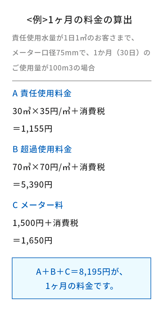 <例>1ヶ月の料金の算出